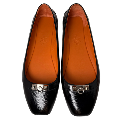 Hermès Liberty Ballerinas Größe 39 1/2 Schwarz / sehr gut Hermès