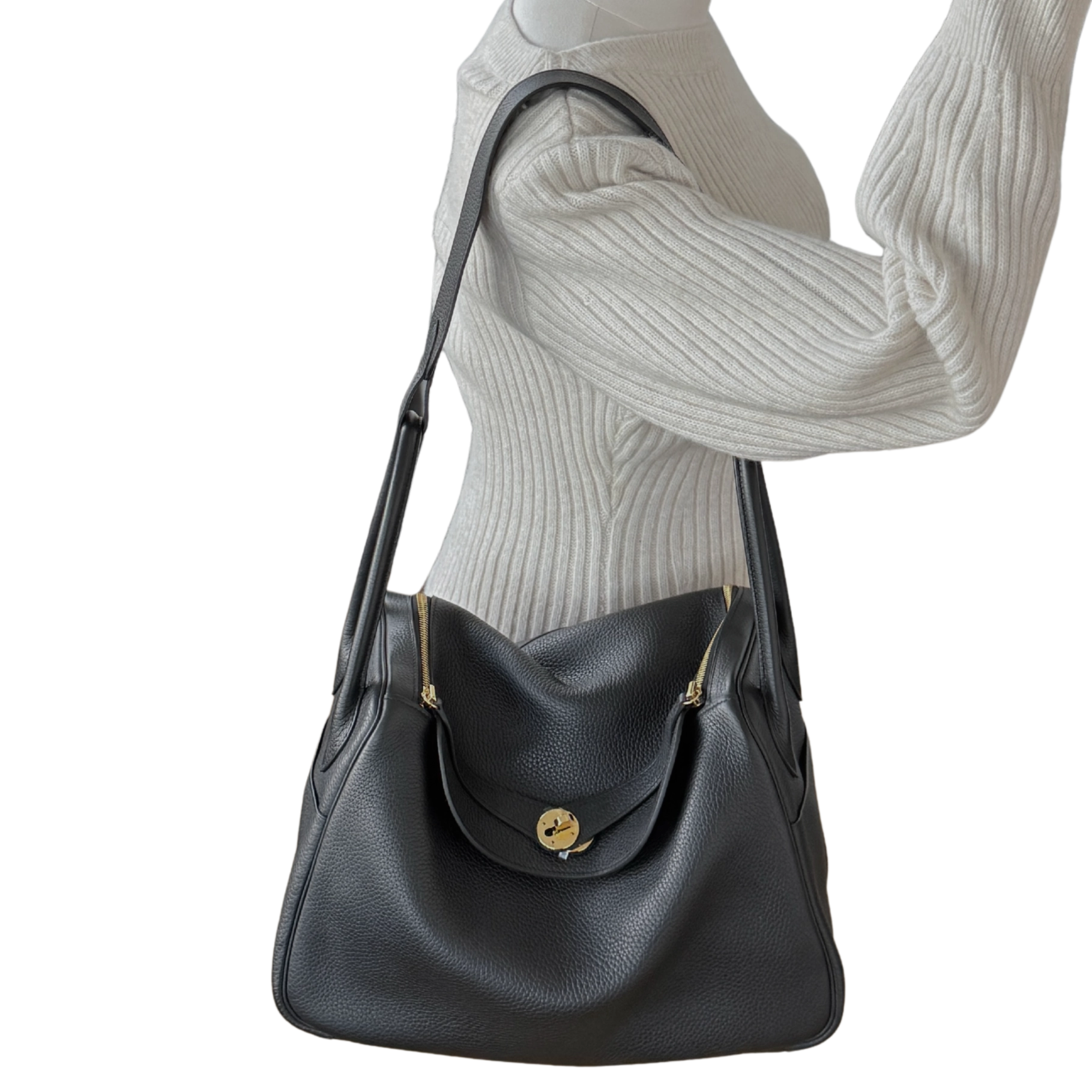 Hermès Lindy 34 Taurillon Clémence Noir / neuwertig Hermès