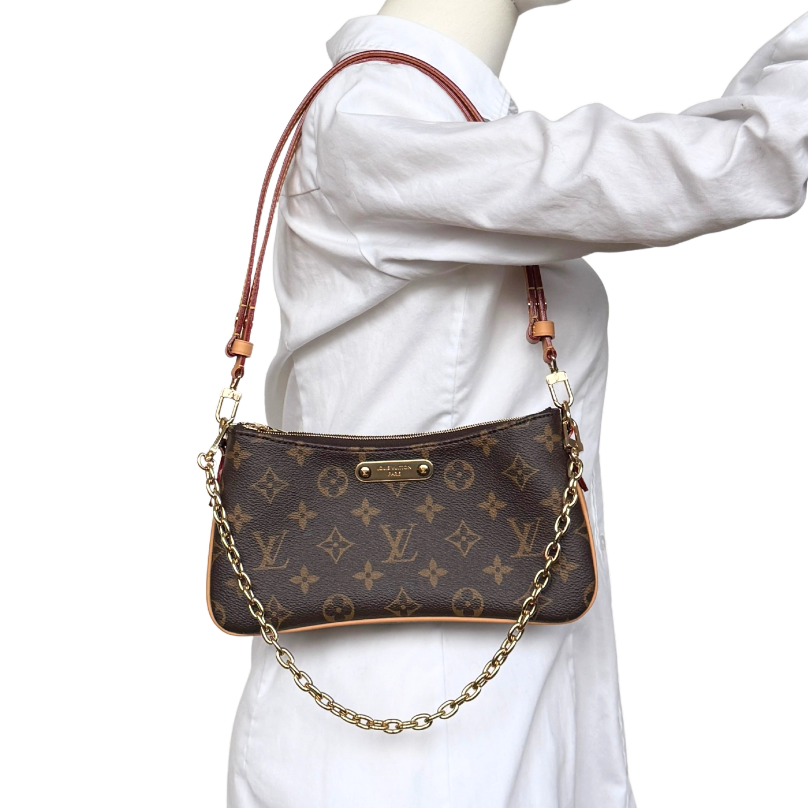 Louis Vuitton Liv Pochette Monogram Canvas Braun / neuwertig Louis Vuitton