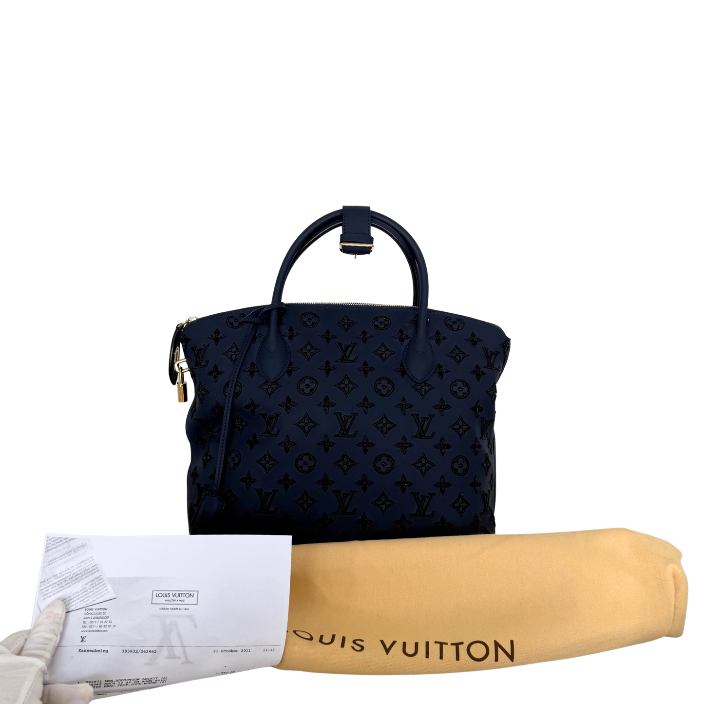 Louis Vuitton Monogram Addiction Lockit MM Dunkelblau / neuwertig Louis Vuitton