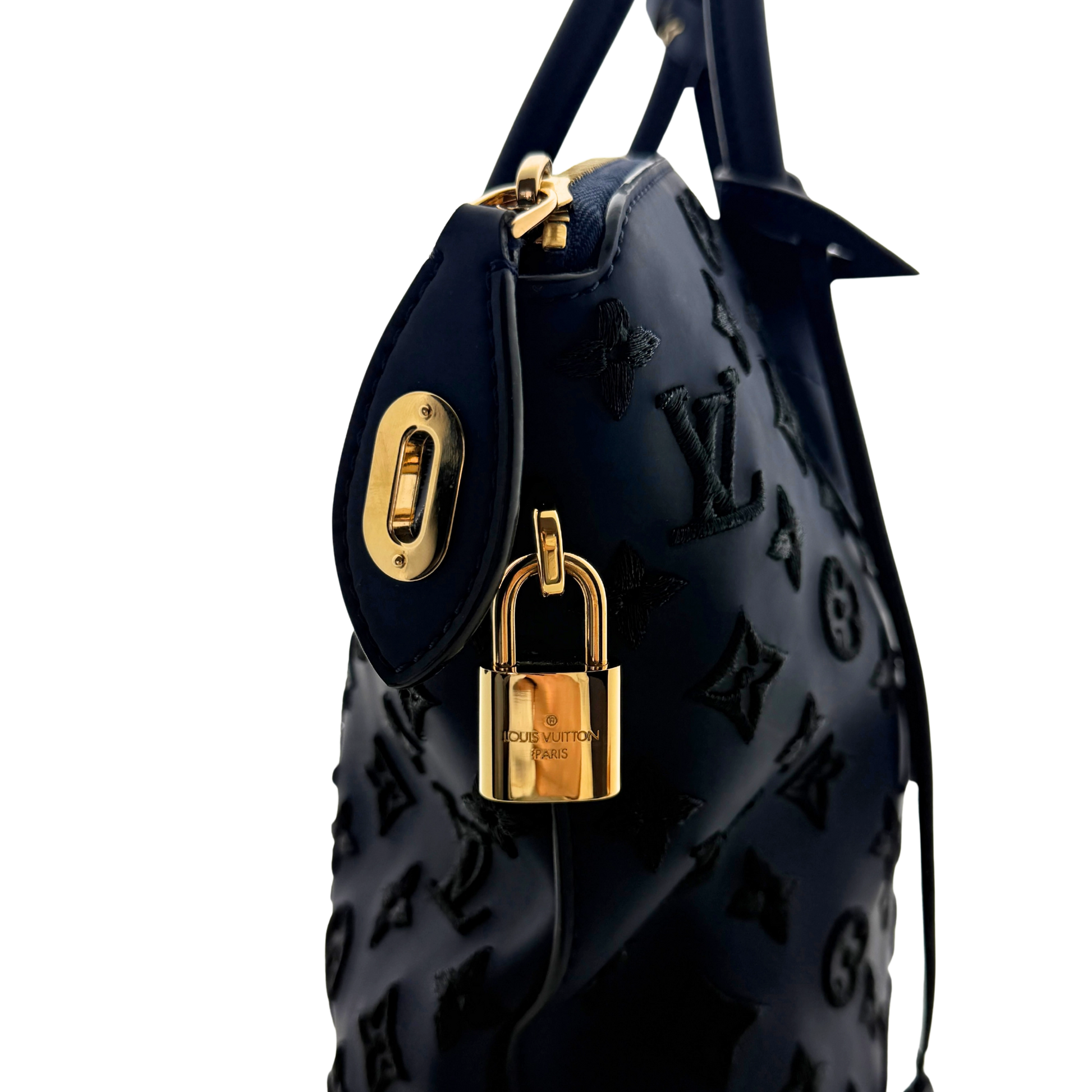 Louis Vuitton Monogram Addiction Lockit MM Dunkelblau / neuwertig Louis Vuitton