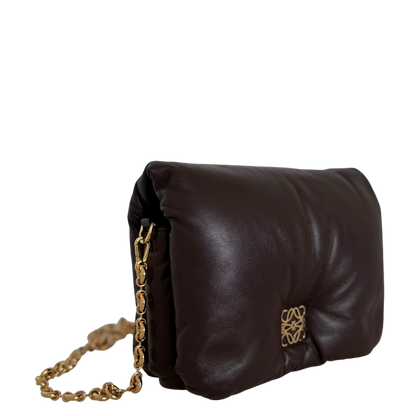 Loewe Goya Puffer Schultertasche dark chocolate / sehr gut Loewe