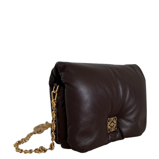 Loewe Goya Puffer Schultertasche dark chocolate / sehr gut Loewe
