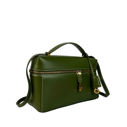 Loro Piana Extra Bag L27 glattes Kalbsleder Dark Lichen Green (50OM) / neuwertig Loro Piano