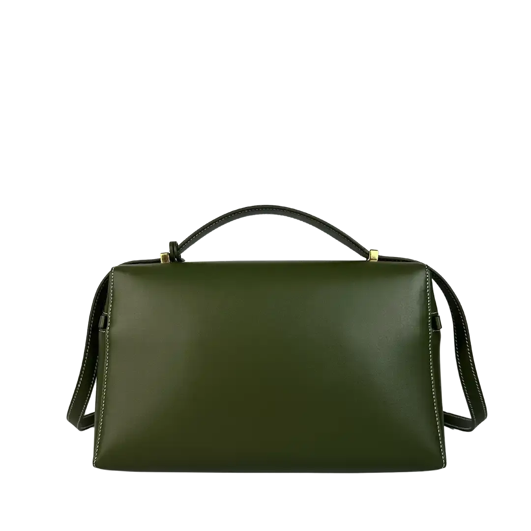 Loro Piana Extra Bag L27 glattes Kalbsleder Dark Lichen Green (50OM) / neuwertig Loro Piano