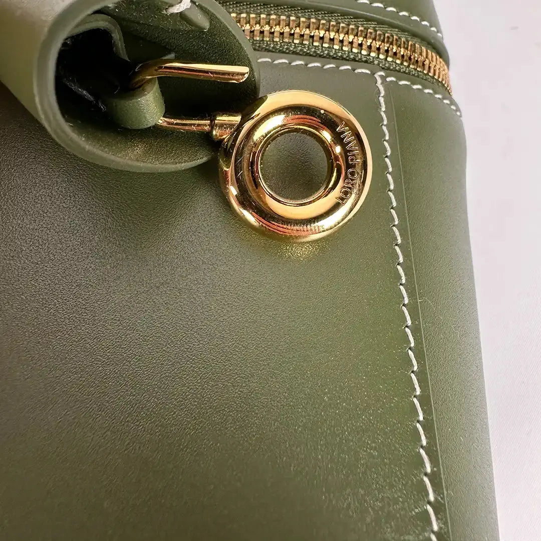 Loro Piana Extra Bag L27 glattes Kalbsleder Dark Lichen Green (50OM) / neuwertig Loro Piano