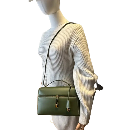Loro Piana Extra Bag L27 glattes Kalbsleder Dark Lichen Green (50OM) / neuwertig Loro Piano