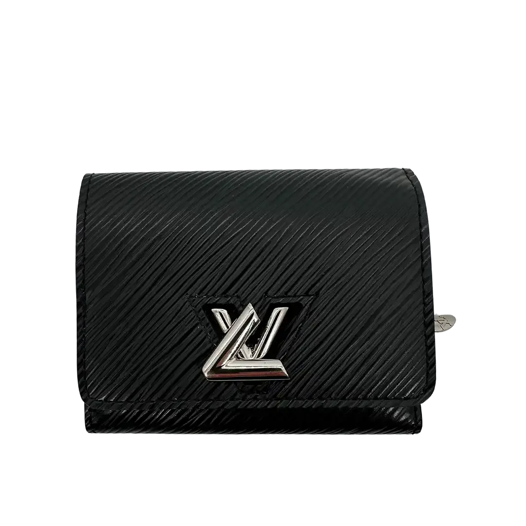 Louis Vuitton Black Epi Twist Compact Wallet Geldbörse / sehr gut Louis Vuitton