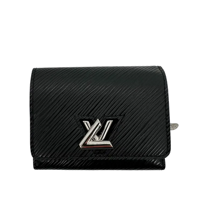 Louis Vuitton Black Epi Twist Compact Wallet Geldbörse / sehr gut Louis Vuitton