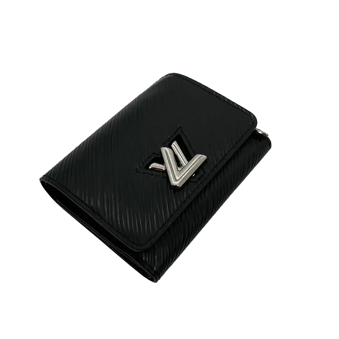 Louis Vuitton Black Epi Twist Compact Wallet Geldbörse / sehr gut Louis Vuitton