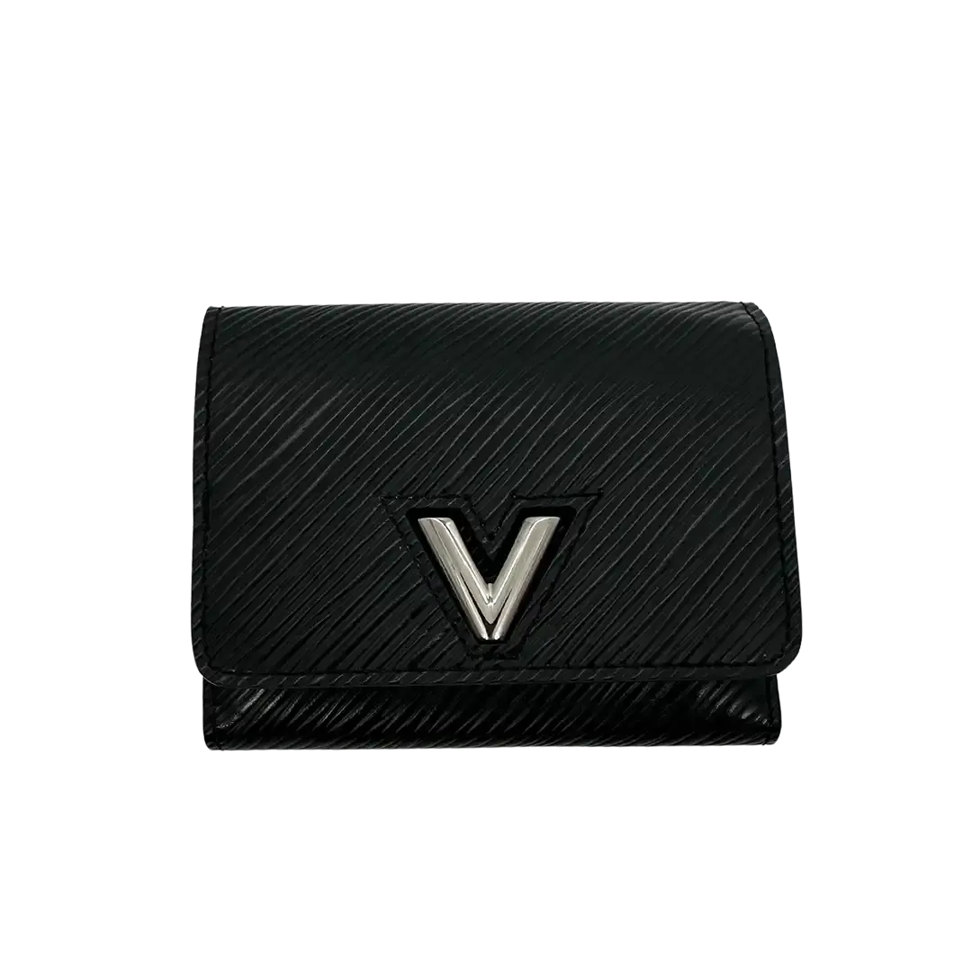 Louis Vuitton Black Epi Twist Compact Wallet Geldbörse / sehr gut Louis Vuitton