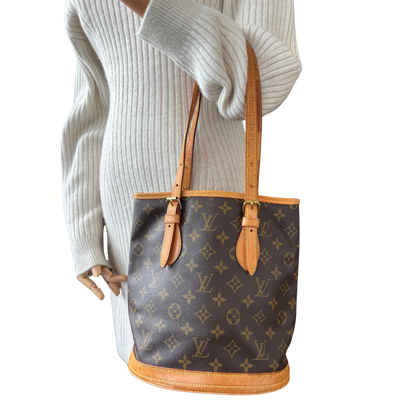 Louis Vuitton Bucket Bag Monogram Braun / akzeptabel Louis Vuitton