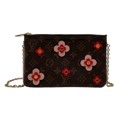 Louis Vuitton Double Zip Pochette Monogram Blooming Flowers Fullset / sehr gut - Echtheitscheck