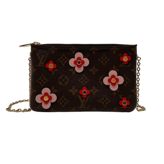 Louis Vuitton Double Zip Pochette Monogram Blooming Flowers Fullset / sehr gut - Echtheitscheck