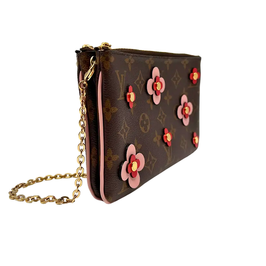 Louis Vuitton Double Zip Pochette Monogram Blooming Flowers Fullset / sehr gut - Echtheitscheck