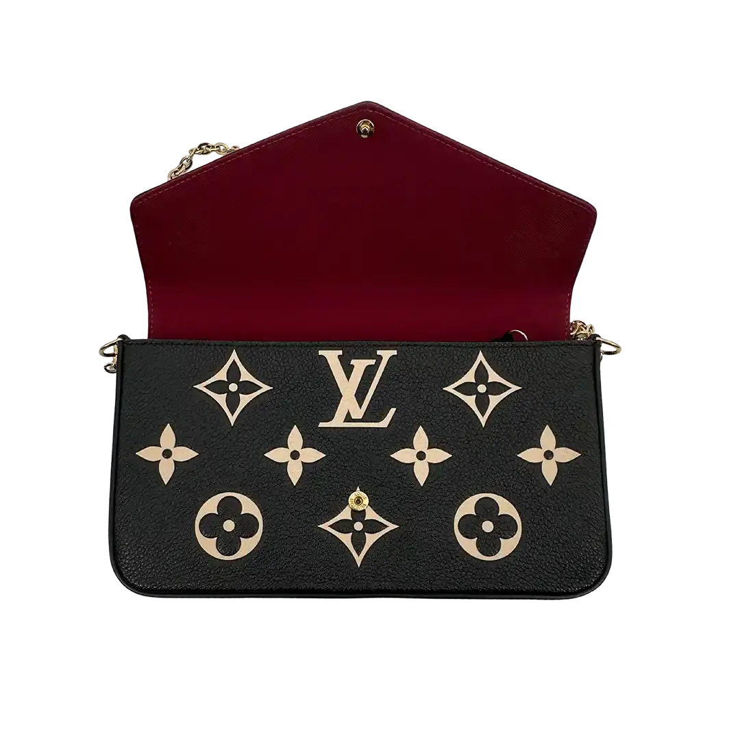 Louis Vuitton Félicie Pochette Monogram Empreinte Leder Bicolor M80482 Fullset / sehr gut Louis Vuitton
