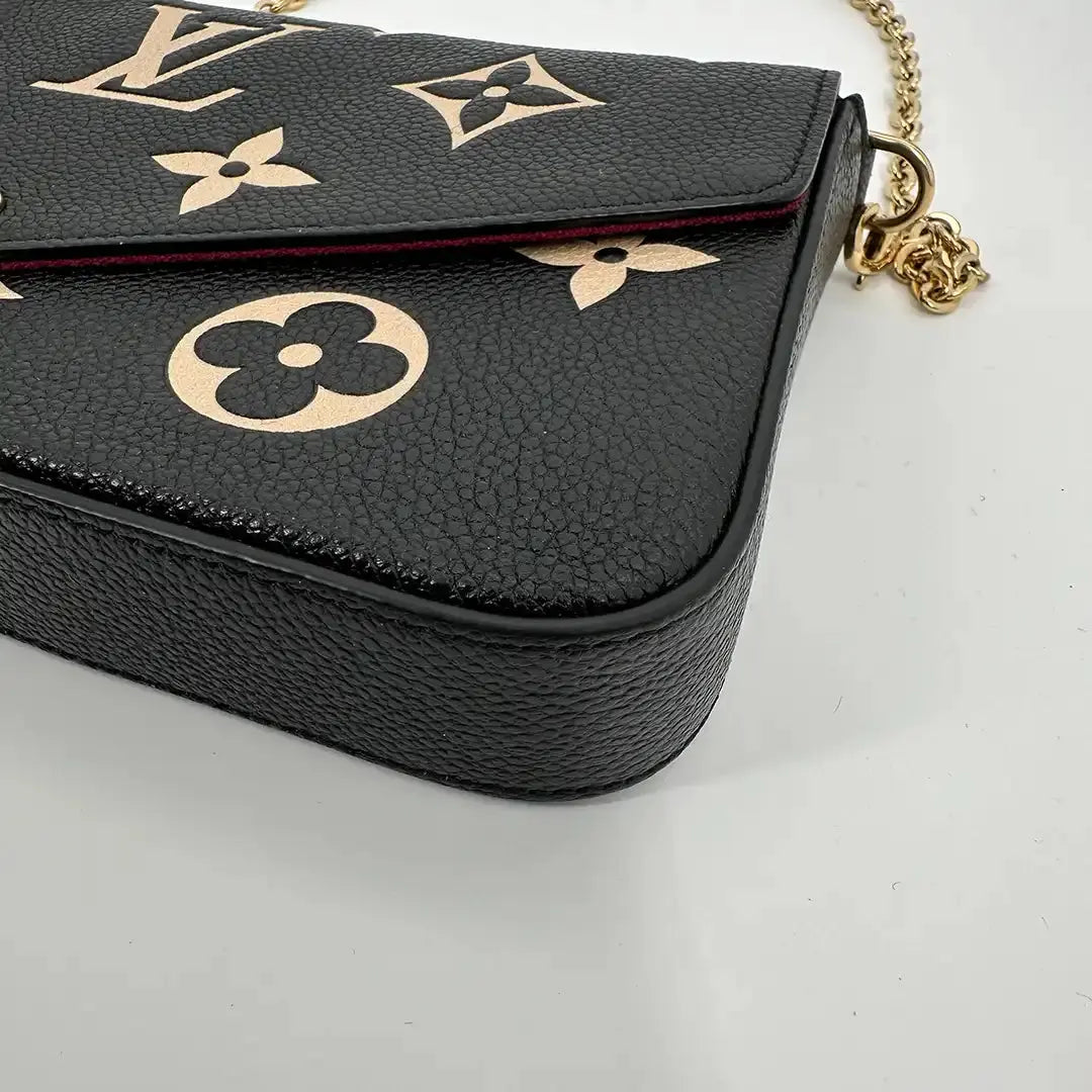 Louis Vuitton Félicie Pochette Monogram Empreinte Leder Bicolor M80482 Fullset / sehr gut Louis Vuitton