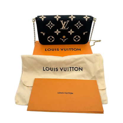 Louis Vuitton Félicie Pochette Monogram Empreinte Leder Bicolor M80482 Fullset / sehr gut Louis Vuitton