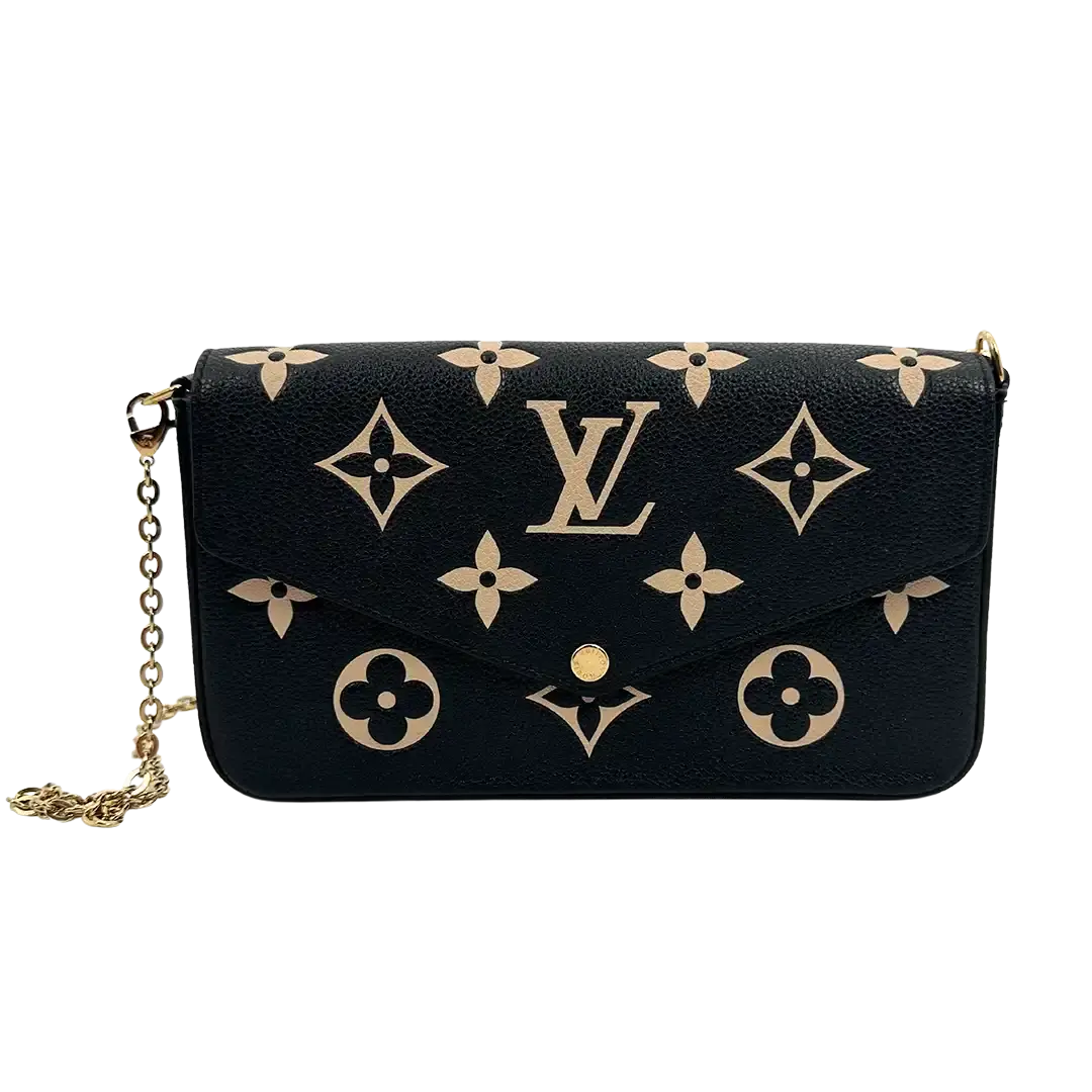 Louis Vuitton Félicie Pochette Monogram Empreinte Leder Bicolor M80482 Fullset / sehr gut Louis Vuitton