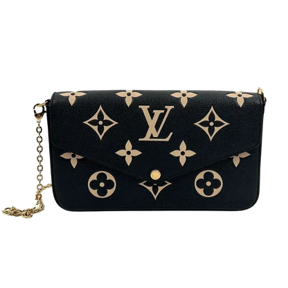 Louis Vuitton Félicie Pochette Monogram Empreinte Leder Bicolor M80482 Fullset / sehr gut Louis Vuitton