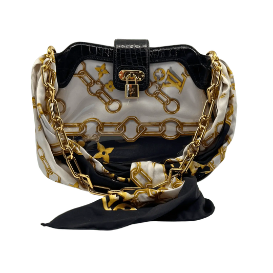 Louis Vuitton Limited Edition weißes Monogramm Charms Linda Alligator Trim Chains Tasche Echtheitscheck