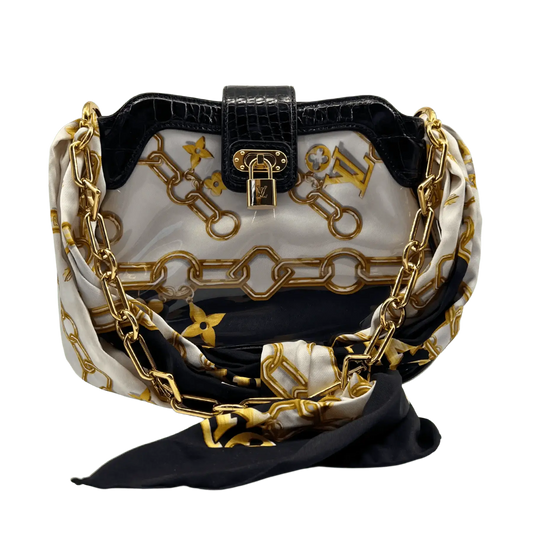 Louis Vuitton Limited Edition weißes Monogramm Charms Linda Alligator Trim Chains Tasche Echtheitscheck