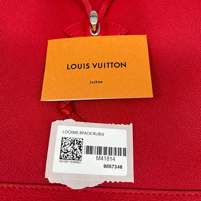 Louis Vuitton Lockme M41814 Lederrucksack Rot Silber / sehr gut Louis Vuitton