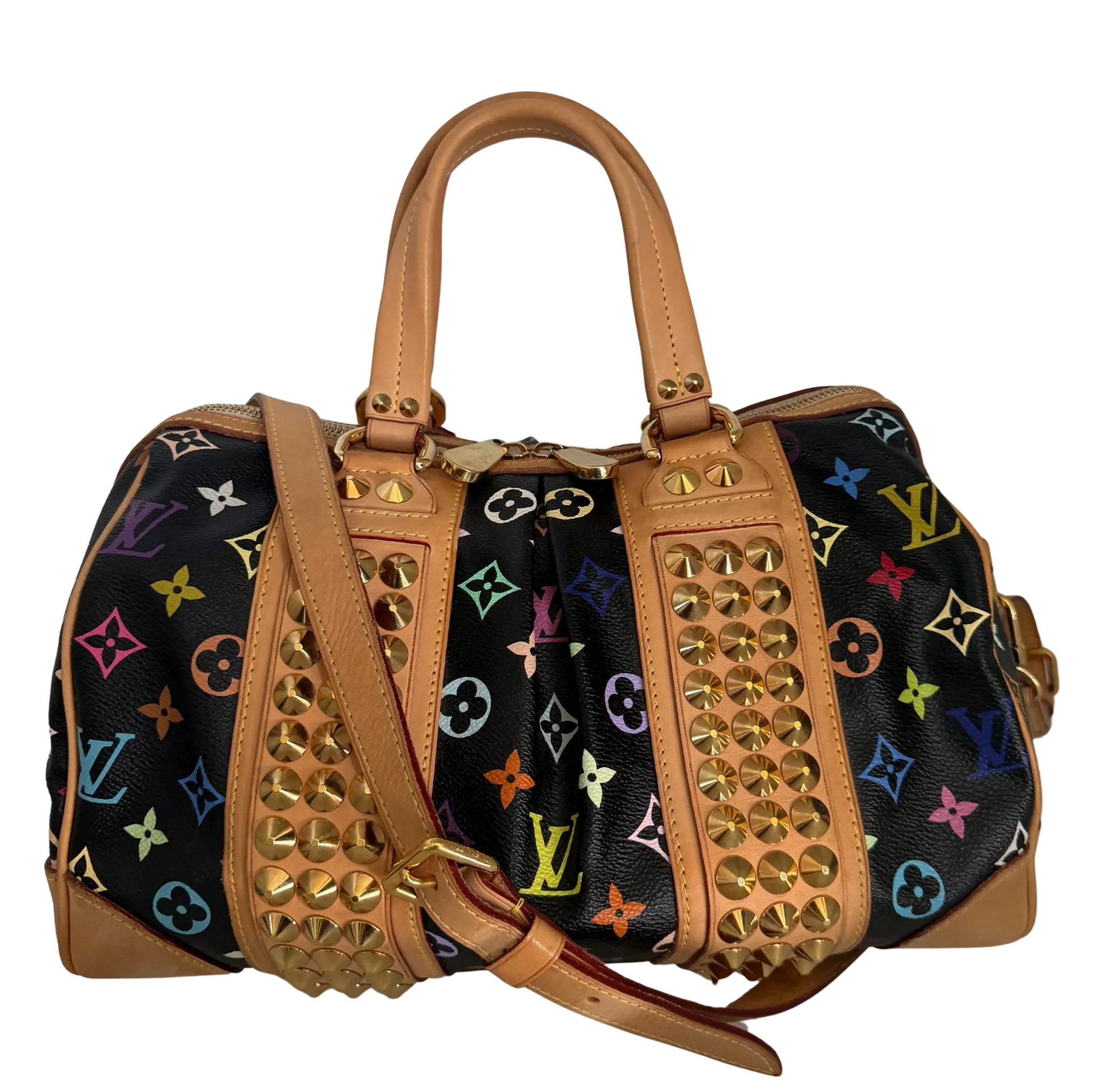 Louis Vuitton Monogram Courtney Handtasche MM Schwarz Multicolor/ gut Louis Vuitton