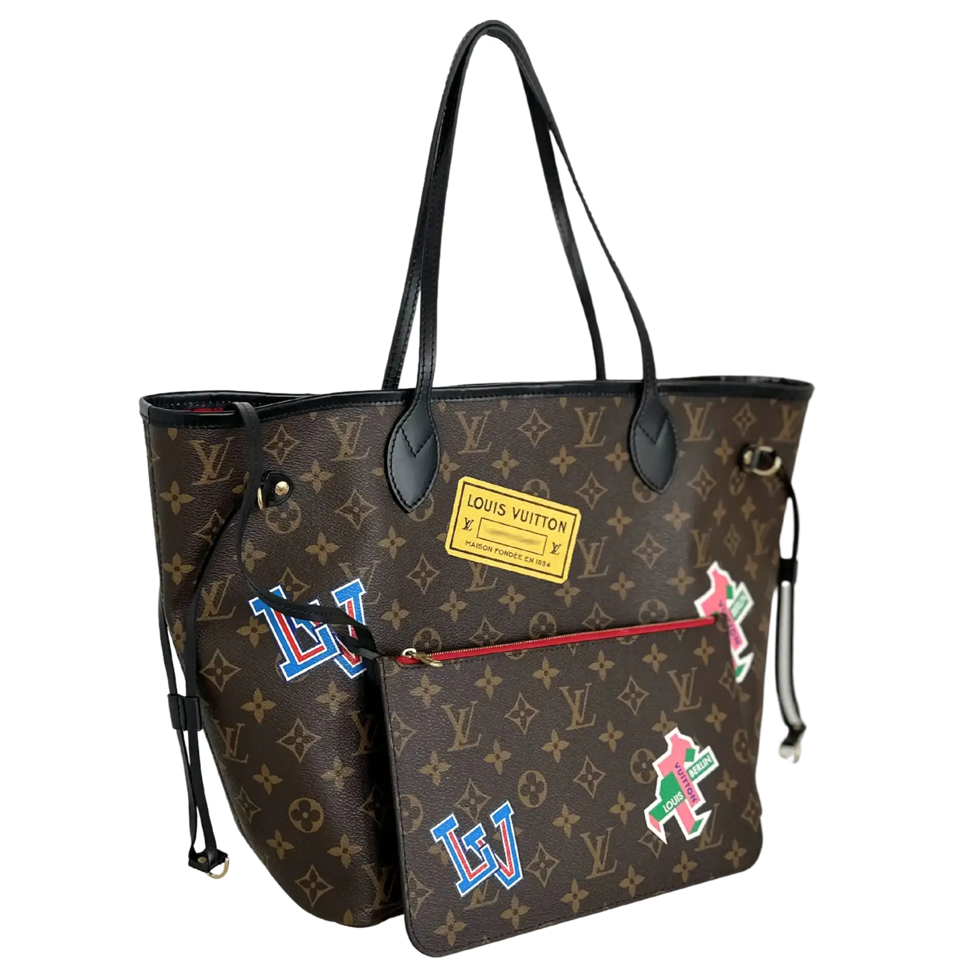 Louis Vuitton Neverfull MM My LV World Tour Monogram Canvas Berlin Fullset / sehr gut Louis Vuitton