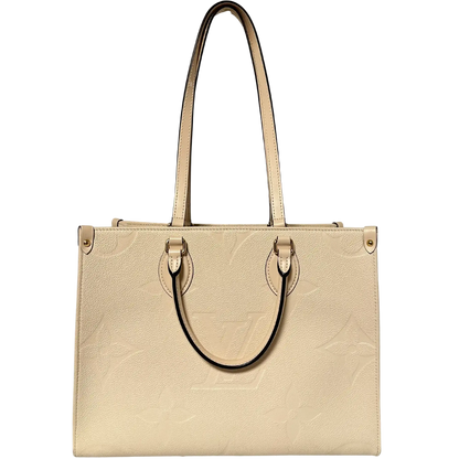 Louis Vuitton Onthego MM mittelgroß  Creme Empreinte Leder Fullset / sehr gut Louis Vuitton