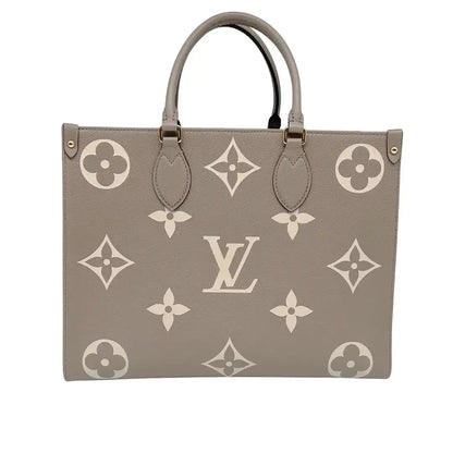 Louis Vuitton Onthego MM mittelgroß Tourterelle / Creme Empreinte Leder Fullset / wie neu - Echtheitscheck