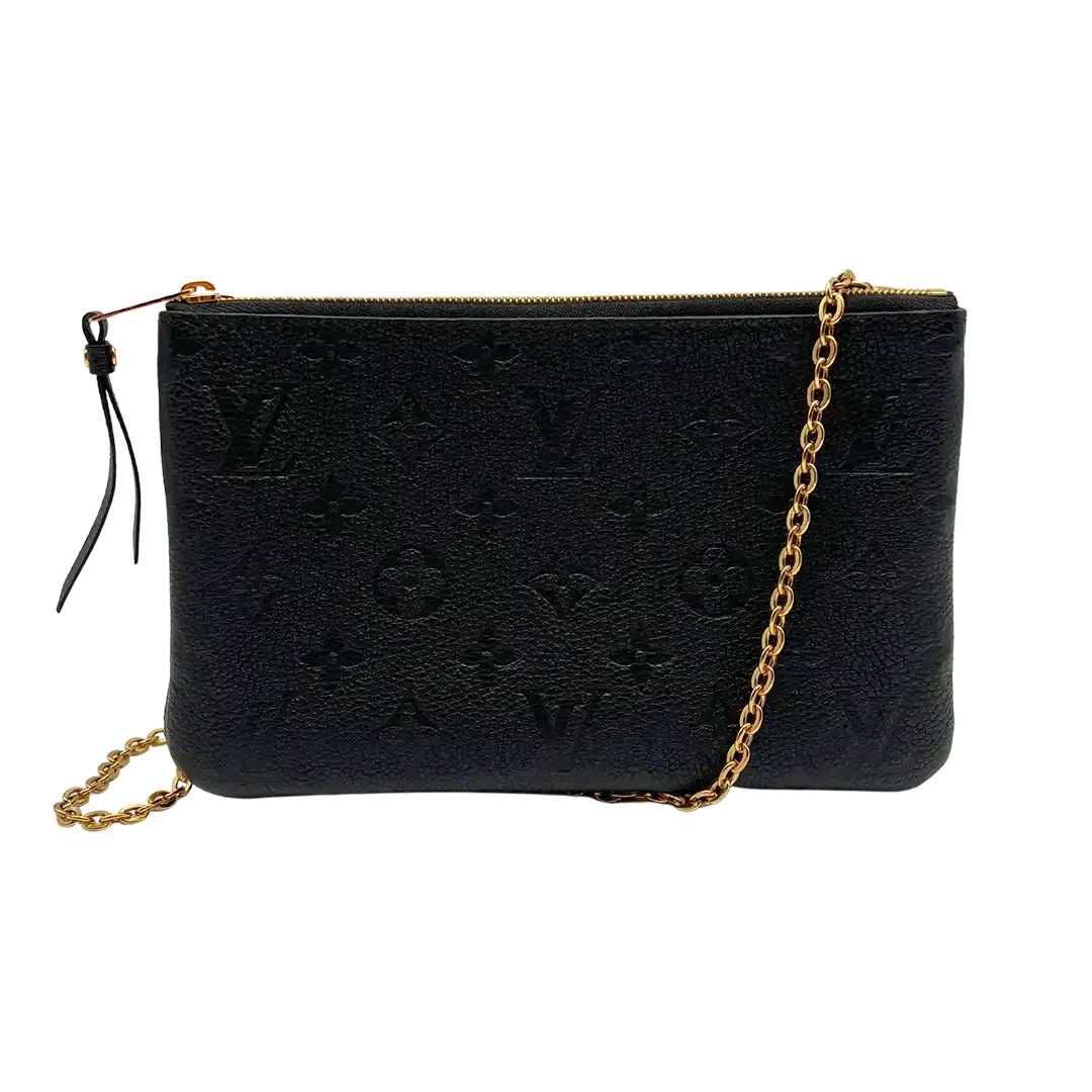 Louis Vuitton Pochette Double Zip M68568 Empreinte Leder schwarz / ungetragen Fullset Louis Vuitton