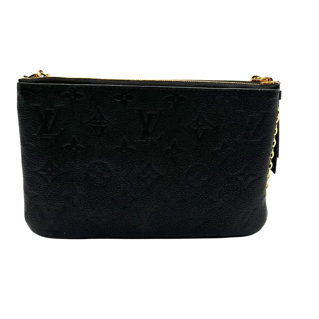 Louis Vuitton Pochette Double Zip M68568 Empreinte Leder schwarz / ungetragen Fullset Louis Vuitton