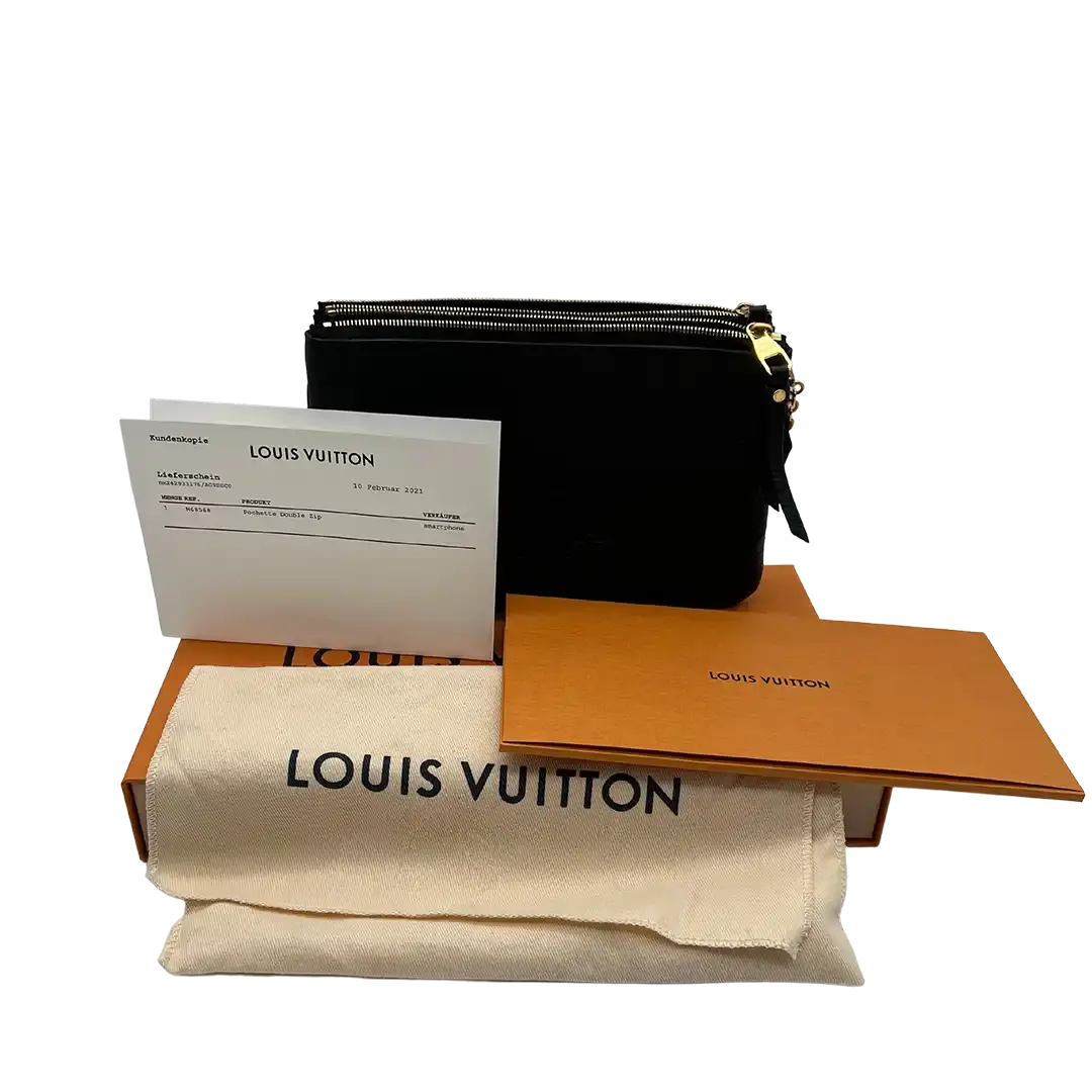 Louis Vuitton Pochette Double Zip M68568 Empreinte Leder schwarz / ungetragen Fullset Louis Vuitton