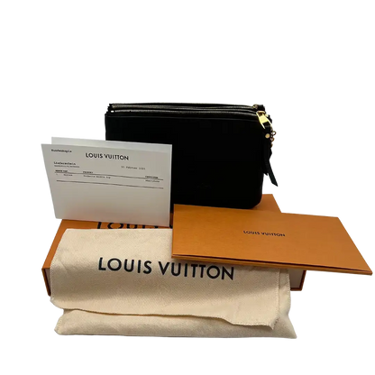Louis Vuitton Pochette Double Zip M68568 Empreinte Leder schwarz / ungetragen Fullset Louis Vuitton