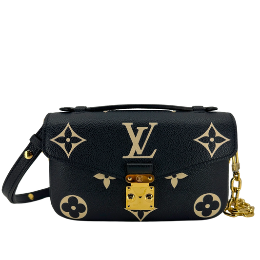 Louis Vuitton Pochette Métis East West Empreinte Leder schwarz / beige M46596 Fullset / neuwertig Louis Vuitton