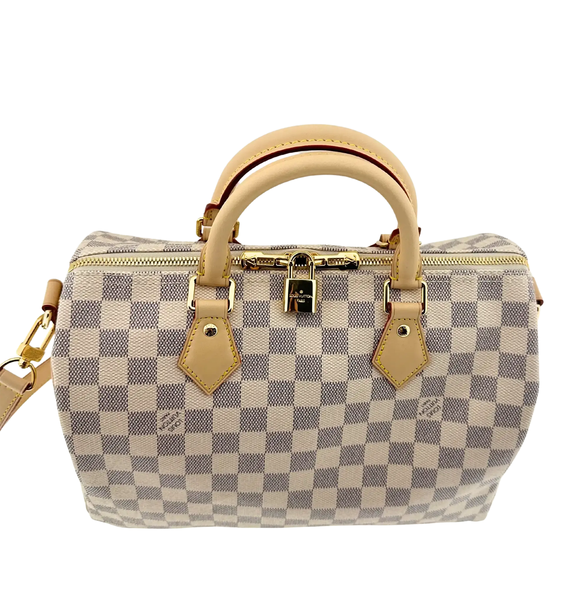 Louis Vuitton Speedy 30 Bandouliere Damier Azur Fullset / ungetragen Louis Vuitton
