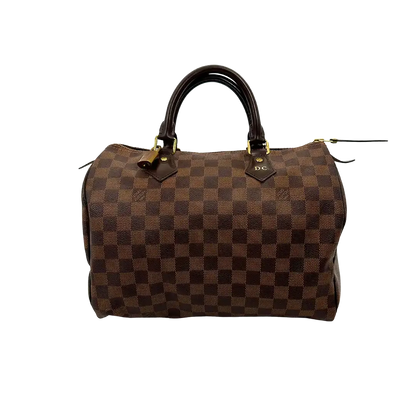 Louis Vuitton Speedy 30 Damier Ebene Hot Stamping D.C / Akzeptabel Louis Vuitton