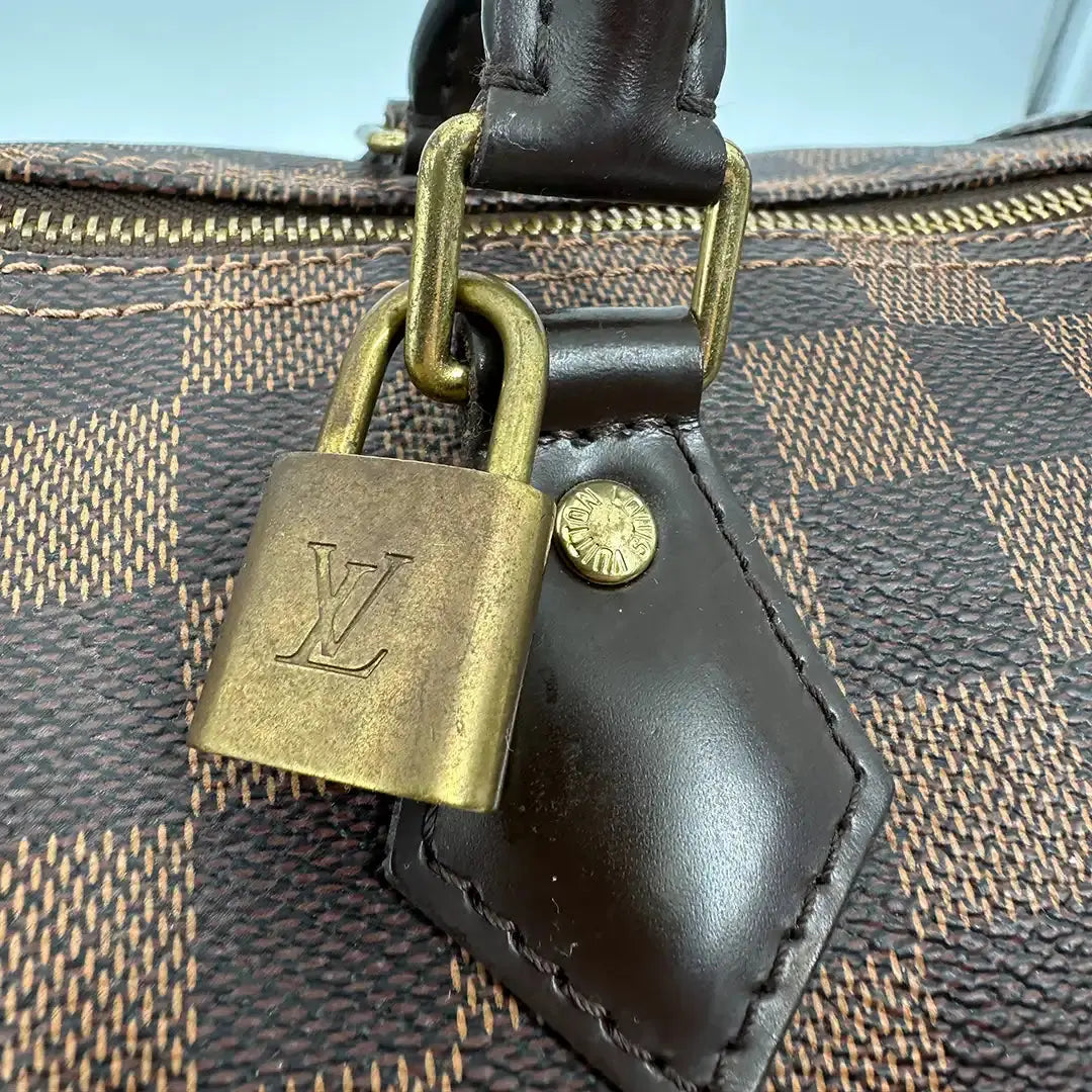 Louis Vuitton Speedy 30 Damier Ebene Hot Stamping D.C / Akzeptabel Louis Vuitton