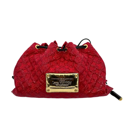 Louis Vuitton Squishy Tote Bag mit Kordelzug Monogram Vinyl rot M95257 / sehr gut Louis Vuitton