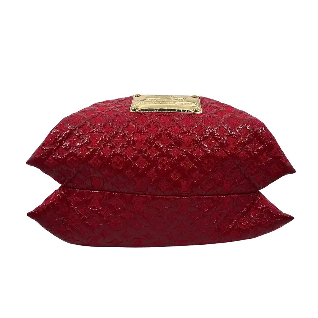 Louis Vuitton Squishy Tote Bag mit Kordelzug Monogram Vinyl rot M95257 / sehr gut Louis Vuitton