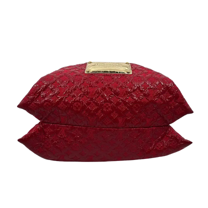 Louis Vuitton Squishy Tote Bag mit Kordelzug Monogram Vinyl rot M95257 / sehr gut Louis Vuitton