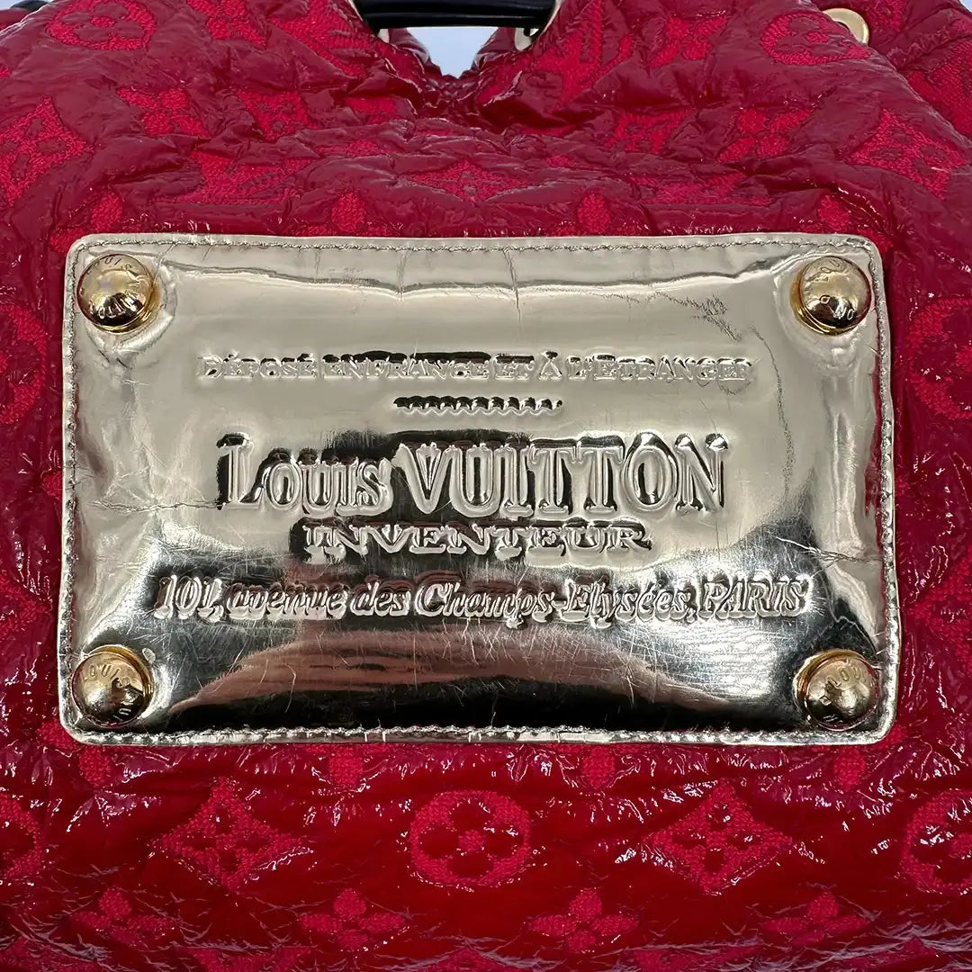 Louis Vuitton Squishy Tote Bag mit Kordelzug Monogram Vinyl rot M95257 / sehr gut Louis Vuitton