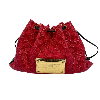 Louis Vuitton Squishy Tote Bag mit Kordelzug Monogram Vinyl rot M95257 / sehr gut Louis Vuitton