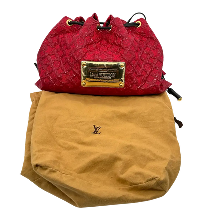 Louis Vuitton Squishy Tote Bag mit Kordelzug Monogram Vinyl rot M95257 / sehr gut Louis Vuitton