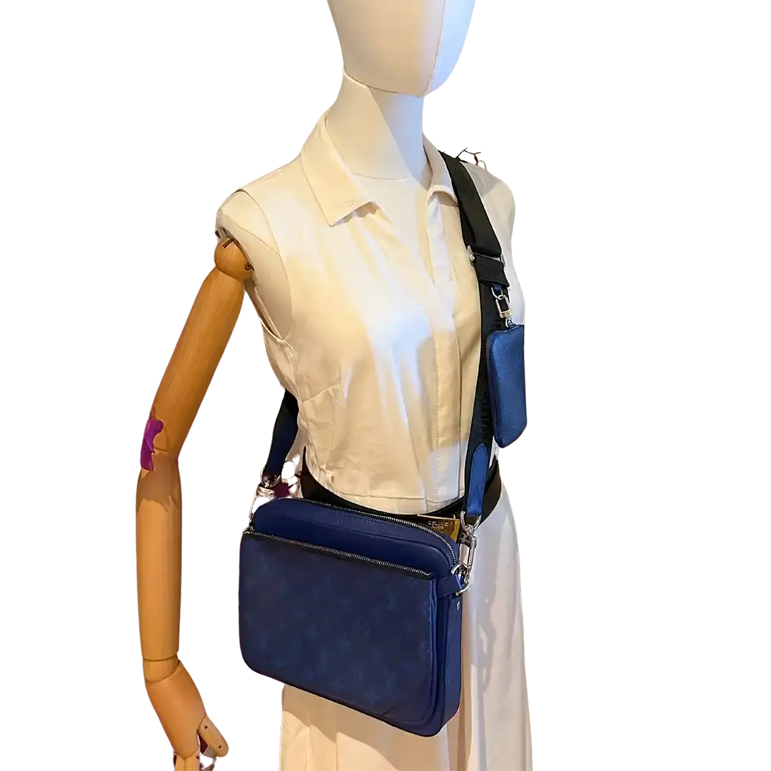 Louis Vuitton Trio Messenger Bag Taigarama Cobalt blau M30848 Fullset / neuwertig Louis Vuitton