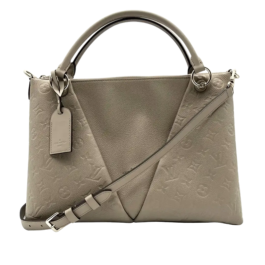 Louis Vuitton V Tote MM Monogram Tourterelle Empreinte Leder grau / neuwertig Louis Vuitton