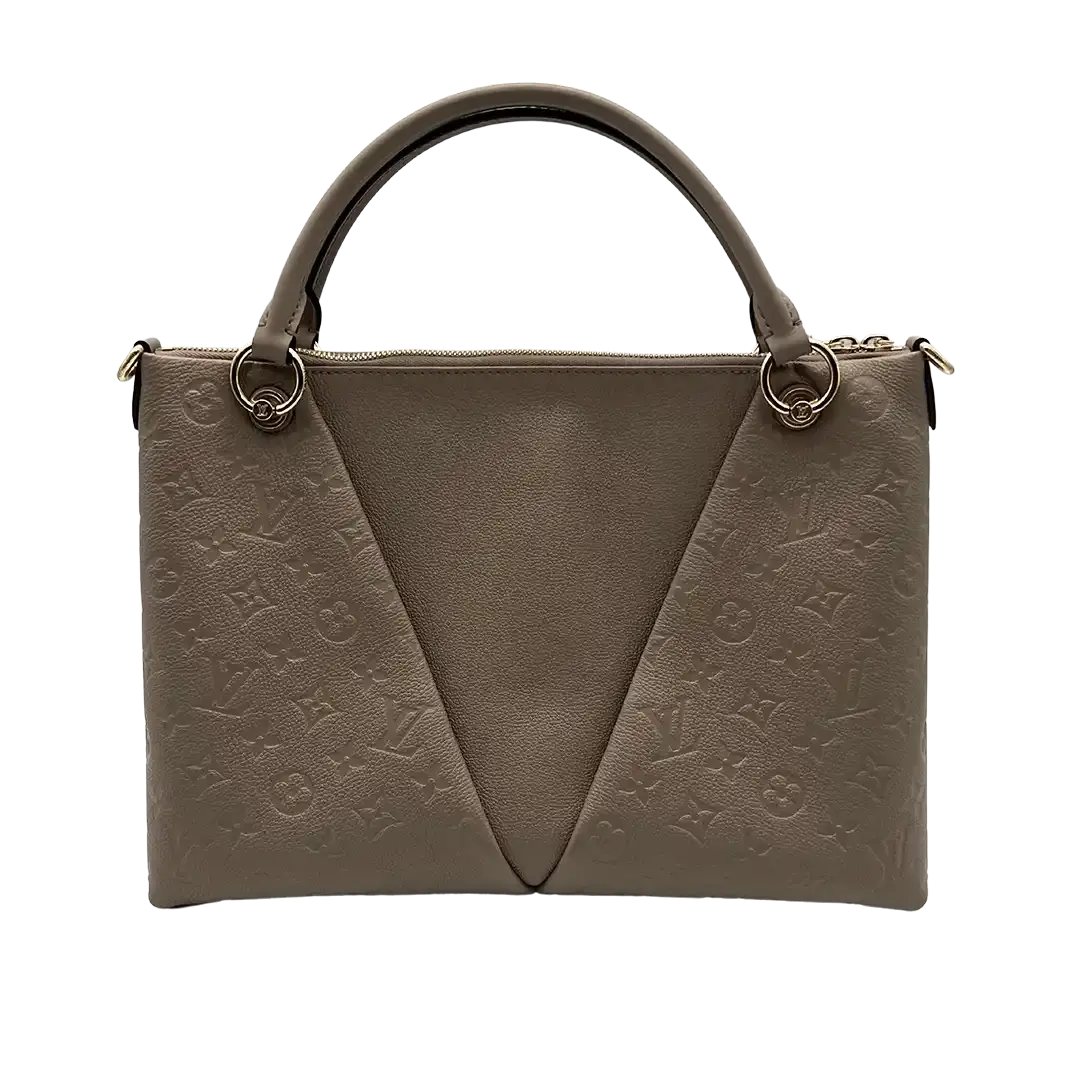 Louis Vuitton V Tote MM Monogram Tourterelle Empreinte Leder grau / neuwertig Louis Vuitton
