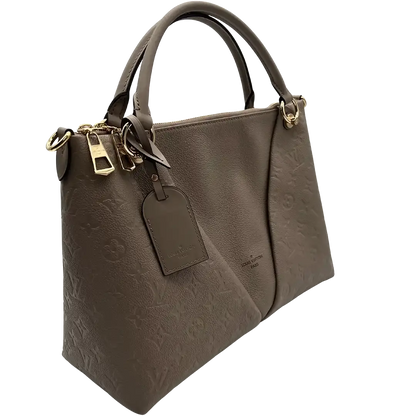 Louis Vuitton V Tote MM Monogram Tourterelle Empreinte Leder grau / neuwertig Louis Vuitton