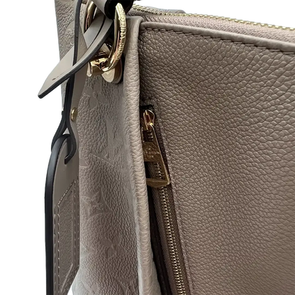 Louis Vuitton V Tote MM Monogram Tourterelle Empreinte Leder grau / neuwertig Louis Vuitton